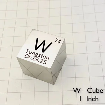 99,95% Высокочистый Вольфрамовый Металлический Зеркально отполированный Элемент Cube 25,4 мм Плотность металла Cubes Резной Элемент Периодической Таблицы Cub