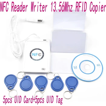 ACR122u NFC Reader Writer 13,56 МГц RFID Копировальный аппарат Дубликатор SDK Программное Обеспечение для копирования и клонирования M-ifare + 5шт UID-карт + 5шт UID-меток