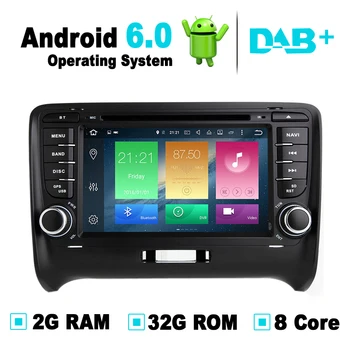 Android 6.0 Автомобильная GPS Навигационная Система DVD-Плеер Авто Радио Аудио Видео Стерео Медиа Для Audi TT Поддержка OBD2 DAB + DVR TPMS RDS