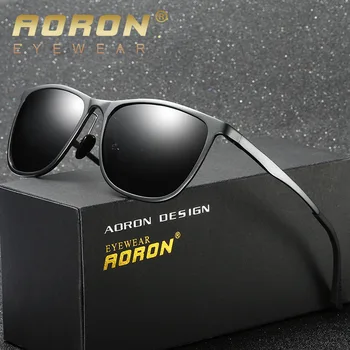 AORON Унисекс Ретро АлюминиевоМагниевые Зеркальные солнцезащитные очки с поляризованными линзами Винтажные очки Солнцезащитные очки для вождения Мужчины Женщины