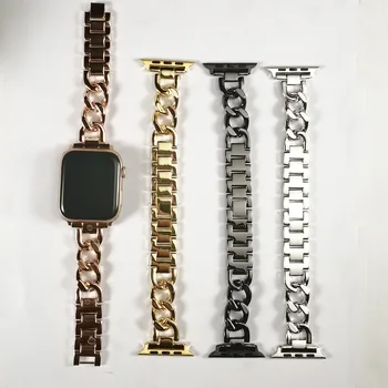 Apple iwatch1-ковбойский ремешок-цепочка 8 поколения, однорядный металлический браслет Samsung watch band, подходящий для Apple watch