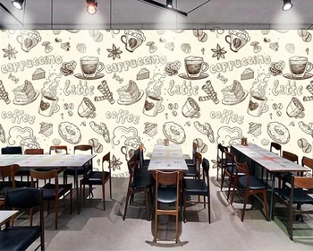 beibehang Behang Бесплатная доставка фреска бар коридор обои граффити 3D обои для спальни фреска торт кофейня фон стены
