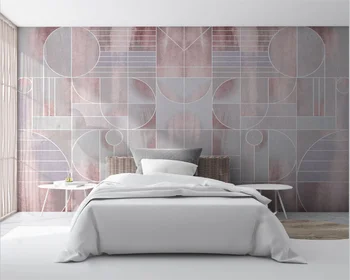 beibehang papel de parede На заказ новая спальня современный минимализм абстрактные геометрические линии легкие роскошные обои для телевизора