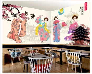 beibehang винтажная индивидуальность шелковая ткань декоративная роспись papel de parede обои Японский фон отеля красоты behang