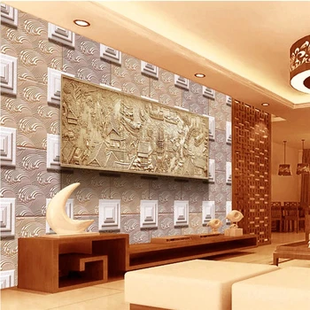 beibehang Фрески на заказ любого размера, высококачественная карта реки, трехмерный рельеф, фоновая стена в гостиной