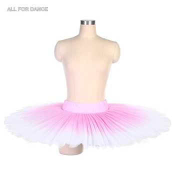 BLL033 Розовая Балетная Танцевальная юбка-пачка Омбре Для Детей и взрослых, 7 Слоев Жесткого Тюля, Танцевальная Юбка-пачка, Костюмы Для Танцевального шоу Балерины