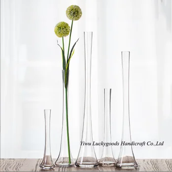 BLP220617-1 Украшение стола Прозрачная Тонкая ваза для цветов Домашний декор Высокая Стеклянная ваза для свадебных украшений