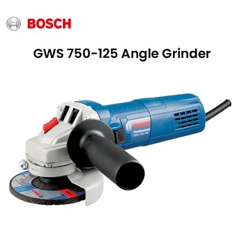 Bosch GWS750-125 Электрическая Угловая Шлифовальная Машина M10/M14 Для Резки Металла и Древесины, Полировальные Станки 220 В 750 Вт, Ручной Электроинструмент для деревообработки