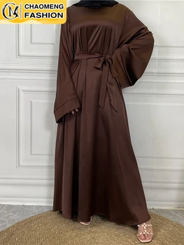 Chaomeng Ramadan Abaya Femme Musulmane Атласное Платье-Хиджаб Из Турции, Кафтан, Марокканский Мусульманский Халат Для Женщин, Vestido Islam Maxi Robe