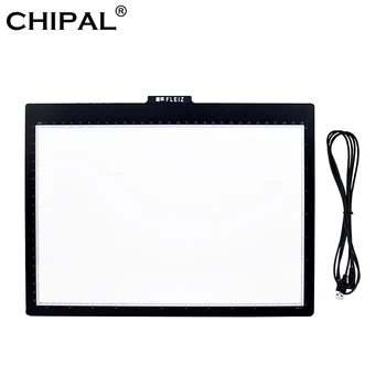 CHIPAL A4 LED Drawing Tablet Scale Цифровая Графическая Доска Для Письма Light Box Электронный Настольный Блокнот с Десятиуровневым Затемнением с Подставкой