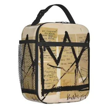Crown By Basquiats, изолированные сумки для ланча, для работы, школы, граффити, портативный кулер, термос для ланча, женский, детский