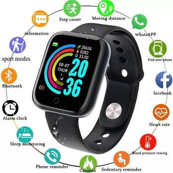 D20 Pro Смарт-Часы Y68 Bluetooth Фитнес-Трекер Спортивные Часы Пульсометр Артериальное Давление Смарт-Браслет для Android IOS
