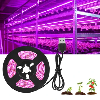 DC 5V USB LED Grow Light Полный Спектр 0,5-3m Растительный Свет Для Выращивания Светодиодной Ленты Фито-Лампа для Выращивания Рассады Овощей И Цветов, Коробка Для Палатки