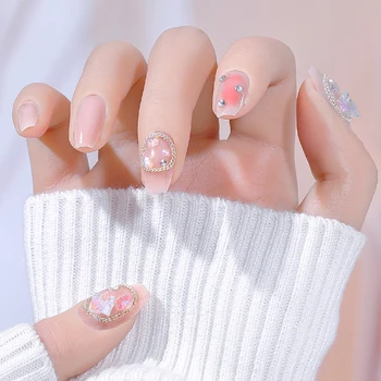 DUNFULI Diy Поддельный нейл-арт Милые Розовые Полупрозрачные Французские принадлежности для ногтей, нанесенные на кончики ногтей, украшение для маникюра для девочек