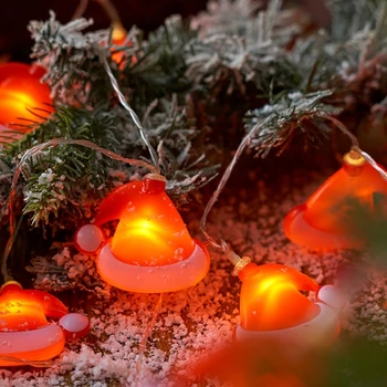 E5BE, сказочное освещение в форме рождественской шляпы, светодиодные сказочные лампы, водонепроницаемые IP44, рождественские огни для вечеринок в саду