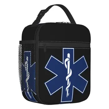 Emt Звезда Жизни Изолированная сумка для ланча для женщин Портативный Аварийный Медицинский термоохладитель Ланч-бокс Пляж Кемпинг Путешествия