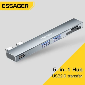 Essager 5 В 1 USB C Концентратор Многопортовый Адаптер С 4K HDMI USB 3,0 2,0 Портативный USB C Концентратор для iPad Macbook Pro/Air Ноутбук Xiaomi