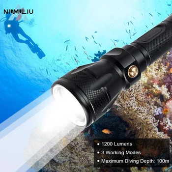 F2 LED Подводная Лампа Для Подводного Плавания Фонарик Для Дайвинга IPX8 Факел Снаряжение Для Дайвинга 100 м Водонепроницаемый 18650 Легкий Костюм Фонарь Для плавания