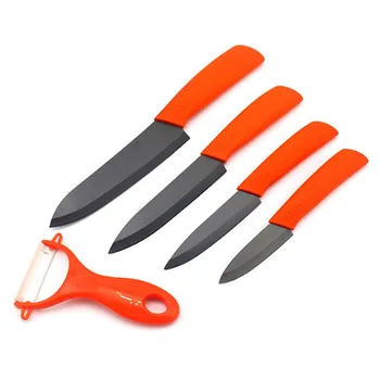 Findking 5 шт. керамический нож 3, 4, 5, 6-дюймовый кухонный нож для нарезки фруктов и овощей с циркониевым черным лезвием, ножи шеф-повара, кухонные