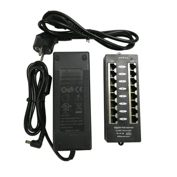GPOEA-8-Режим 48v120w Гигабитный Пассивный PoE 8-портовый инжектор питания через Ethernet с адаптером переменного тока 48 В для IP-телефонов Cisco / Yealink