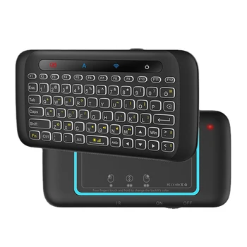 H20 Красочная Мини-Беспроводная Клавиатура Со Светодиодной Подсветкой 2.4 G Air Mouse ИК-Пульт Дистанционного Управления с Сенсорной Панелью для Android Google TV Box PC Smart TV