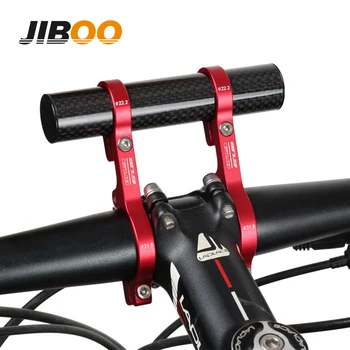 JIBOO 1 комплект 110 мм Удлинитель велосипедного руля Карбоновая трубка из алюминиевого сплава с двойным зажимом Велосипедный фонарь GPS Крепежный кронштейн Аксессуары