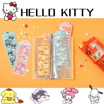 Kawaii Hello Kitty Pochacco Melody с тонкой лазерной вспышкой, водонепроницаемая наклейка, Мультяшный справочник, Аксессуары для украшения, Милая игрушка для девочки