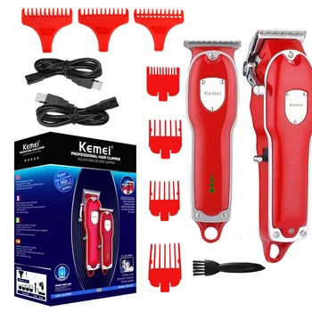 Kemei Combo pro электрический триммер для волос для мужчин, парикмахерская машинка для стрижки волос, борода, перезаряжаемый инструмент для стрижки волос, беспроводная машинка