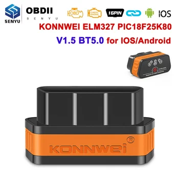 KONNWEI KW901 ELM327 V1.5 PIC18f25k80 Bluetooth 5,0 для Android/IOS OBD2 Сканер ELM 327 V1 5 Авто OBD 2 Автомобильные Диагностические Инструменты