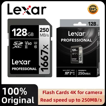 Lexar SD-Карта 1667X Официальная Оригинальная 250 МБ/с. 64 ГБ 128 ГБ 256 ГБ Карта Памяти UHS-II U3 SDHC SDXC Класса 10 Для Камеры