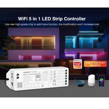 Miboxer 5в1 WL5 2.4G WiFi Контроллер светодиодной ленты Alexa Google Home Smart Life Tuya Smart APP Singel color CCT RGB RGBW RGB + CCT