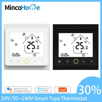 Minco Home Smart Tuya Wifi Контроллер температуры ЖК-дисплей Сенсорный Экран для подогрева пола Термостат для водяного/газового котла
