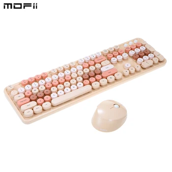 Mofii Sweet Keyboard Mouse Combo Смешанный Цвет 2.4 G Беспроводная Клавиатура Мышь Набор Круглых Подвесных Клавишных Колпачков для ПК Ноутбук