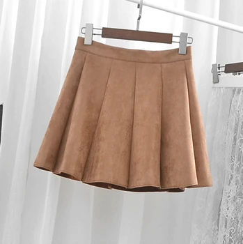 MUMUZI плиссированная юбка в консервативном стиле, модная уличная одежда, короткая замшевая юбка 2023, Новые весенние мини-юбки, женские плиссированные юбки saias