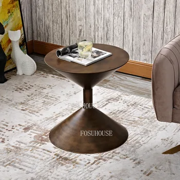 Nordic Light Роскошный журнальный столик для гостиной Мебель для дома Небольшая квартира Современные минималистичные приставные столики из кованого железа