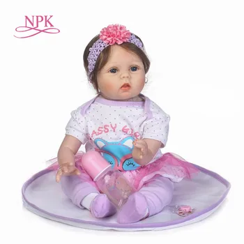 NPK 55 см Мягкое Тело Силиконовая Кукла Reborn Baby Doll Игрушка Для Девочек Новорожденная Девочка Подарок Ребенку На День Рождения Перед Сном Игрушка Для Раннего Образования