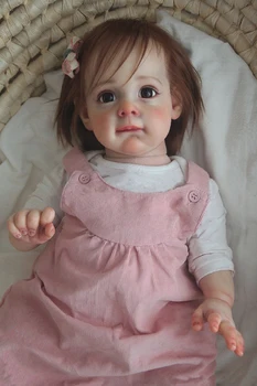 NPK 60 СМ Ручной Работы, Высококачественная Возрожденная Малышка Мэгги, Реалистичные волосы с Ручными корнями, Коллекционная Художественная Кукла