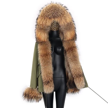 Ofurtebuy 2021 женщине короткие зимние черные средней теплые толстые парки реальный Лисий мех пальто женская куртка из натурального меха пальто куртки и пиджаки