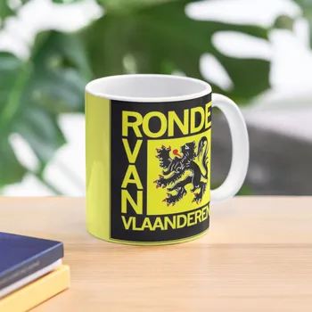 Ronde Van Vlaanderen: Винтажная кофейная кружка с рекламным принтом для велогонок, керамическая кружка Kawaii