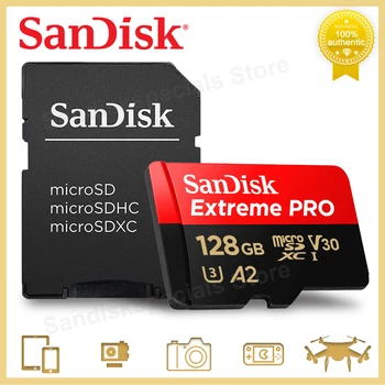 SanDisk Extreme Pro128GB Micro SD Карта для камеры GoPro DJI Drone Карта microSDXC UHS-I U3 V30 Карта Видеопамяти 4K TF Карты