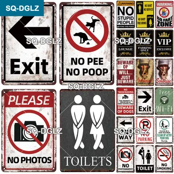 SQ-DGLZ Винтажный Предупреждающий Металлический знак, туалеты на выходе, Жестяная табличка, домашний бар, Дверь, Декор стен, наклейка, табличка, плакат, подарок