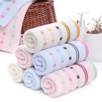 T075A Приятный цветной подарок на день рождения из хлопчатобумажного домашнего текстиля, банное полотенце в полоску, полотенце для лица