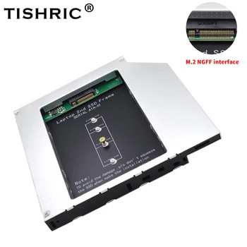 TISHRIC M2 NGFF 2nd Hdd Caddy SSD DVD Жесткий Диск Коробка Для SATA 12,7 мм Корпус Жесткого Диска Для Ноутбука CD-ROM DVD-ROM Оптический Отсек