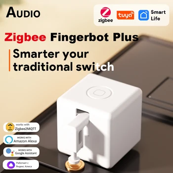 Tuya Smart Zigbee Fingerbot Plus Кнопка Переключения Толкатель Умный Дом Приложение Smart Life Синхронизация Голосовое Управление через Alexa Google Assistant