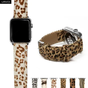 URVOI ремешок для Apple Watch ремешок для iwatch ultra series 8 7 6 SE 5 4 из кожи с лошадиным мехом и леопардовым принтом 41 мм удобный
