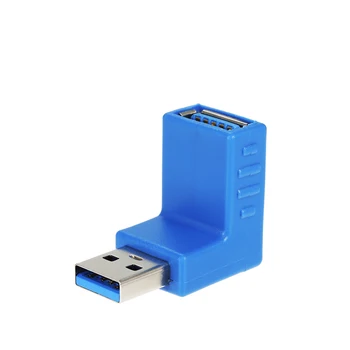 USB 3.0 От мужчины к женщине Подключается под углом 90 градусов USB3.0 AM к AF под прямым углом L-образный адаптер конвертер