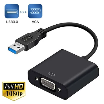 USB3.0 К VGA Кабель-адаптер Конвертер Аудио Видео 1080P ПК Для телевизора HDTV Монитор Компьютерные Компоненты VGA К Дисплейному Порту