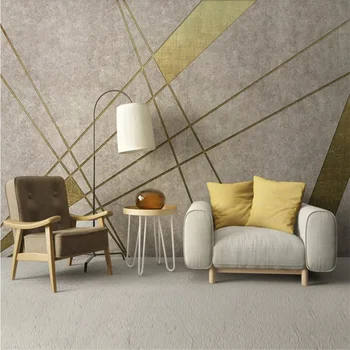 Wellyu Пользовательские обои 3d скандинавский минималистичный стиль ретро геометрический золотой ТВ фон настенные фрески для гостиной фотообои