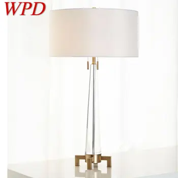 WPD Современная хрустальная настольная лампа LED Nordic White Креативный Прикроватный светильник для дома, гостиной, спальни, отеля
