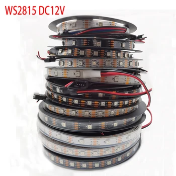 WS2815 DC12V WS2812B WS2813 Светодиодная лента RGB С индивидуальным адресом Светодиодные фонари Двойной сигнал 1 м 5 м 30 60 144 светодиода IP30 65 67